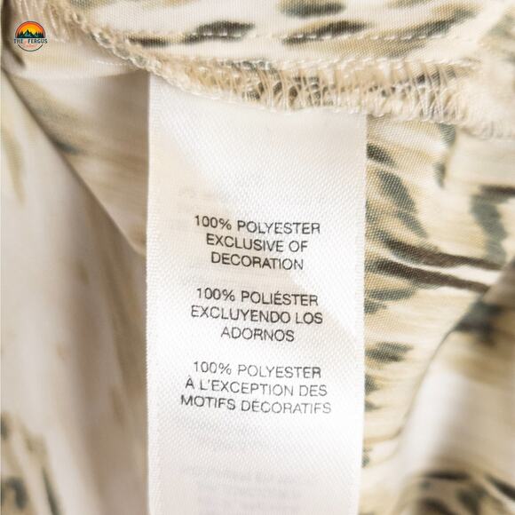 Chico's Popover Blouse Top Tan Abstract Print Metallic Boho Women's Plus Size 3 - Picture 12 of 13